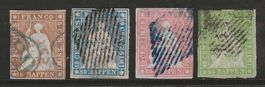 1854 : Strubel  Nr. 22A - 26A, KP 1050.-- , alle geprüft